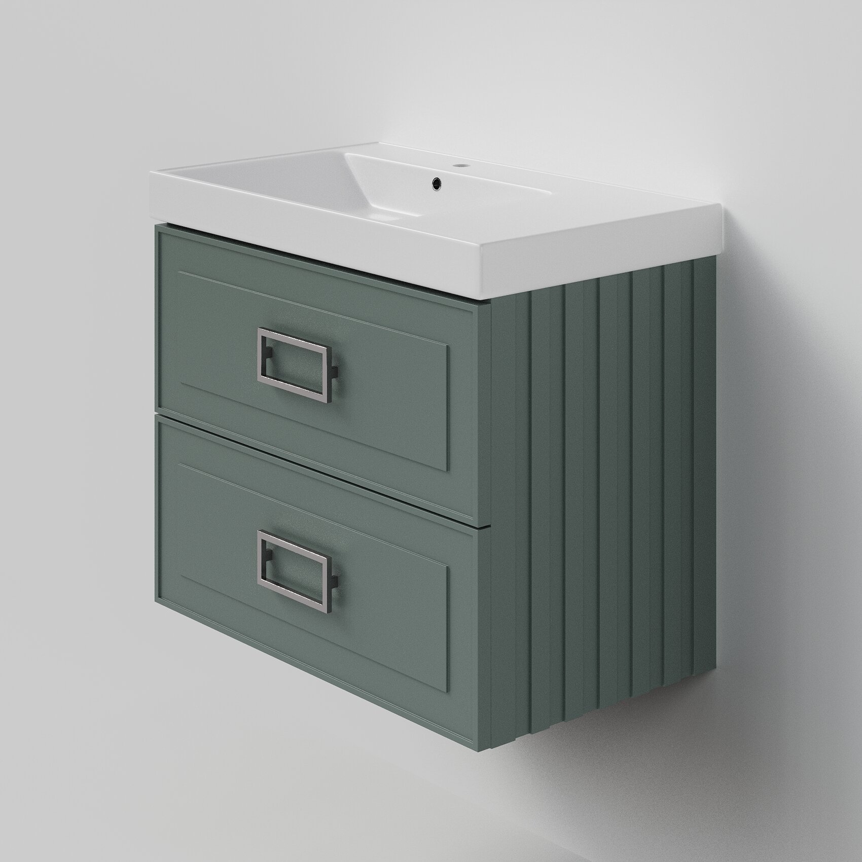 Изображение товара Подвесная тумба под раковину La Fenice Cubo Grigio Twin 80 см серо-зеленая