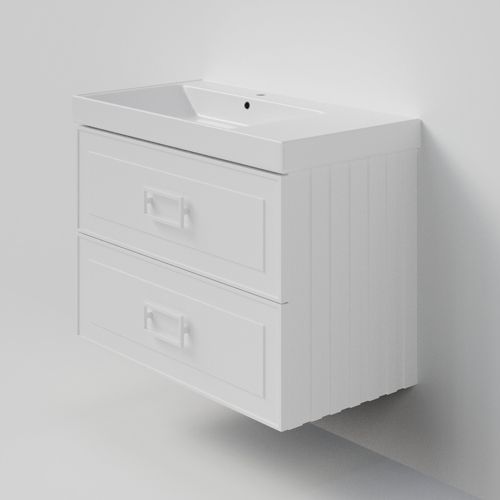 Изображение товара Тумба под раковину La Fenice Cubo Bianca Twin 90 см подвесная белый матовый