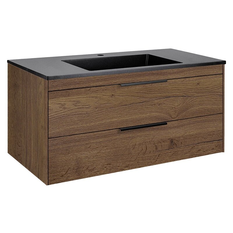 Изображение товара Тумба под раковину Vincea Chiara 2D 100 см подвесная дуб табак T.Oak