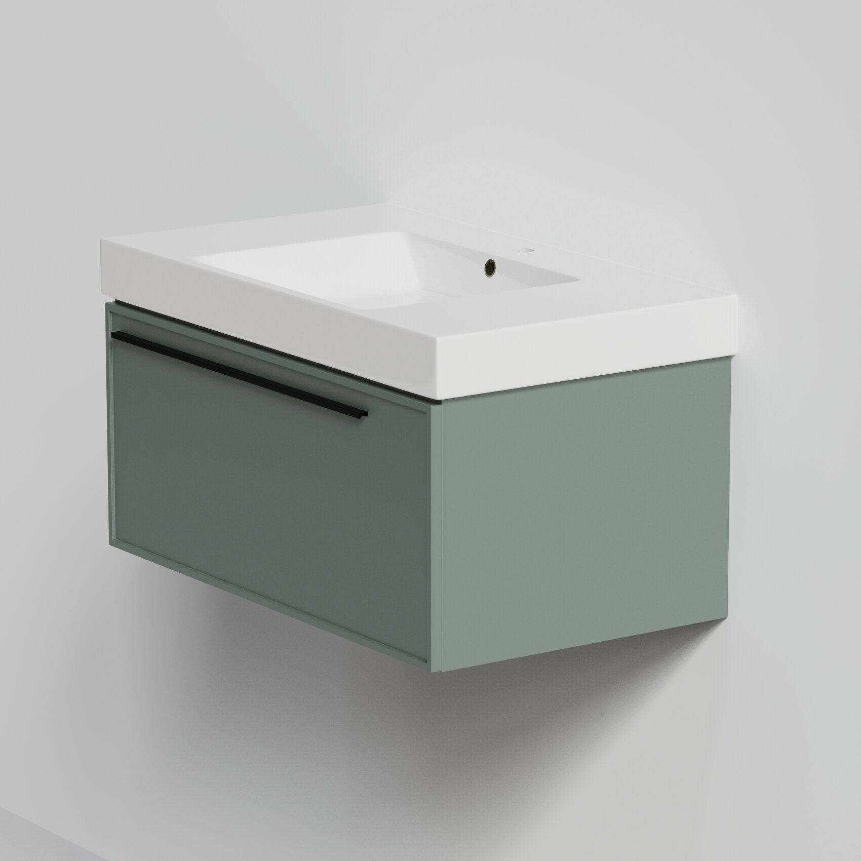 Изображение товара Подвесная тумба под раковину La Fenice Elba Grigio 80 см с сифоном финляндия