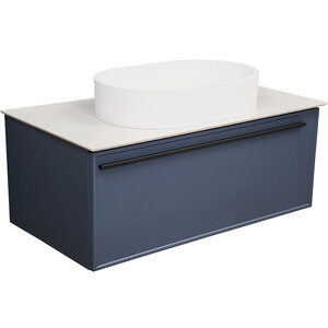 Изображение товара Тумба под раковину La Fenice Elba Blu Grigio 100 см, подвесная, под накладную раковину, синий матовый, FNC-01-ELB-BG-100