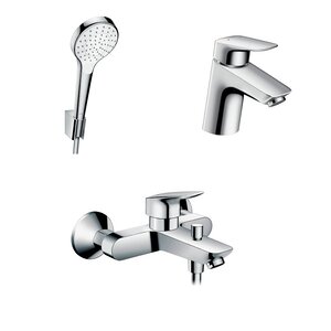 Изображение товара Душевой комплект Hansgrohe, хром, 71400000/71070000/26420400