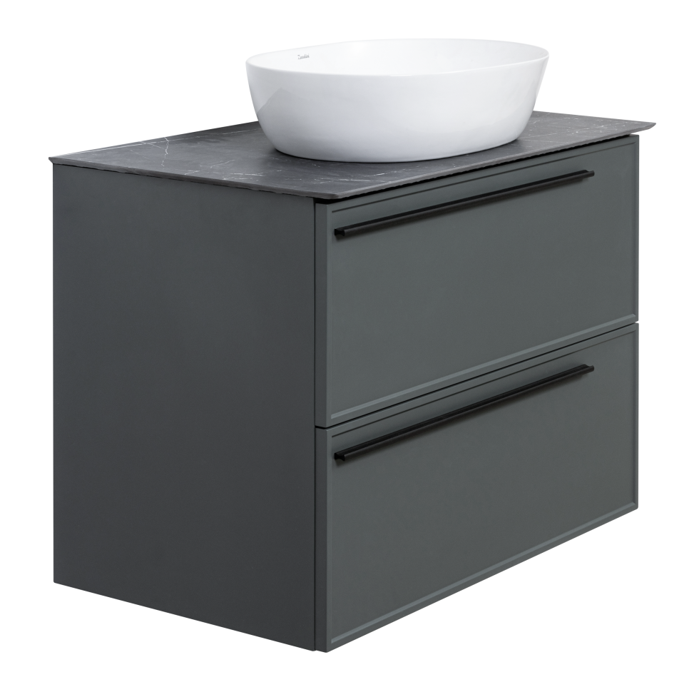 Изображение товара Тумба под раковину La Fenice Elba Grigio Twin 80 см подвесная серый матовый