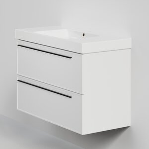 Изображение товара Тумба под раковину La Fenice Elba Bianca 100 см, подвесная, под встраиваемую раковину, белый матовый, FNC-01-ELB-B-100-2