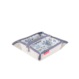 Изображение товара Стильная салфетница Casy Home из текстиля с пряжкой для бумажных салфеток 13x13x6 см