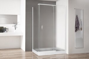 Изображение товара Душевой уголок Royal Bath HPV, 140 x 80 x 213 см, стекло матовое, профиль белый, RB8140HPV-C