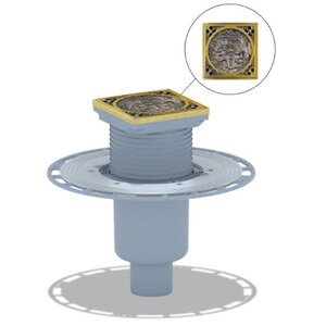 Изображение товара Душевой трап Bronze de Luxe, вертикальный выход, магнитный сухой затвор, с дизайн-решеткой Дракон, бронза, 21986-5902