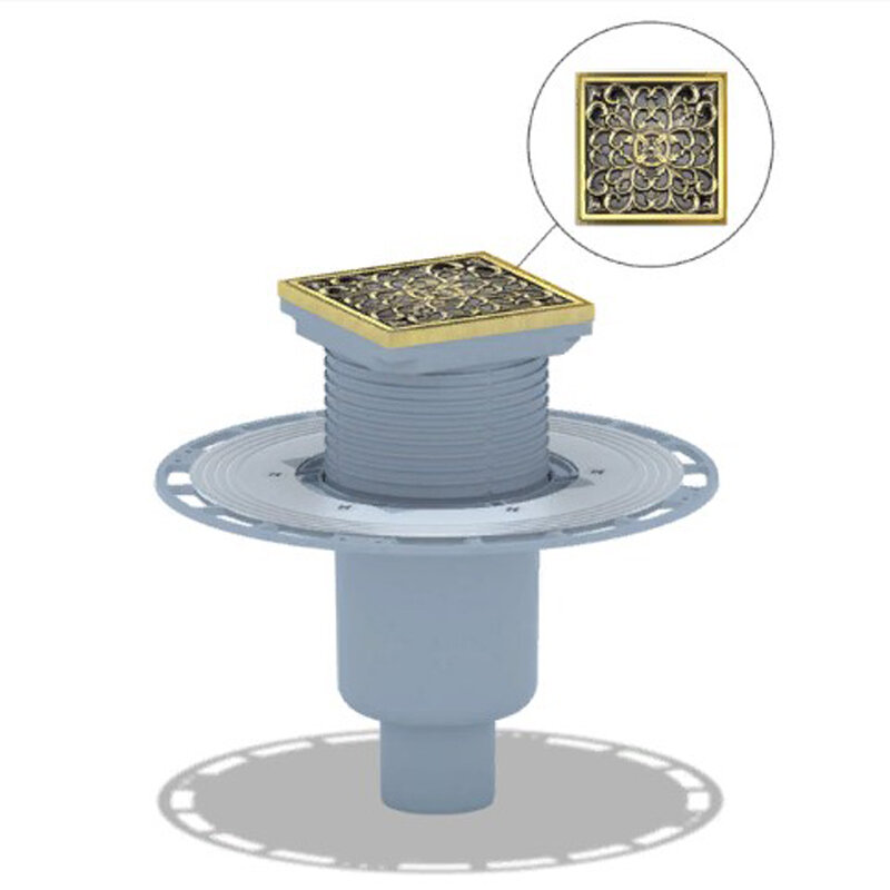 Изображение товара Душевой трап Bronze de Luxe вертикальный сухой затвор 48 л/мин бронза