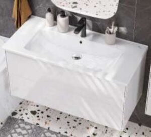 Изображение товара Тумба под раковину Акватон Сохо 100 см подвесная, белый глянцевый, 1A258201AJ010