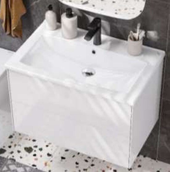 Изображение товара Подвесная тумба с раковиной Акватон Сохо 75 см белый глянцевый