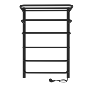 Изображение товара Полотенцесушитель электрический Indigo Hit Electro, ширина 50 см, высота 80 см, универсальное подключение, с полкой, цвет черный муар, LHE80-50BRR