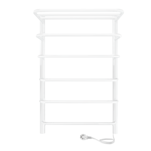 Изображение товара Полотенцесушитель электрический Indigo Hit Electro, ширина 50 см, высота 80 см, универсальное подключение, с полкой, белый матовый, LHE80-50WMR