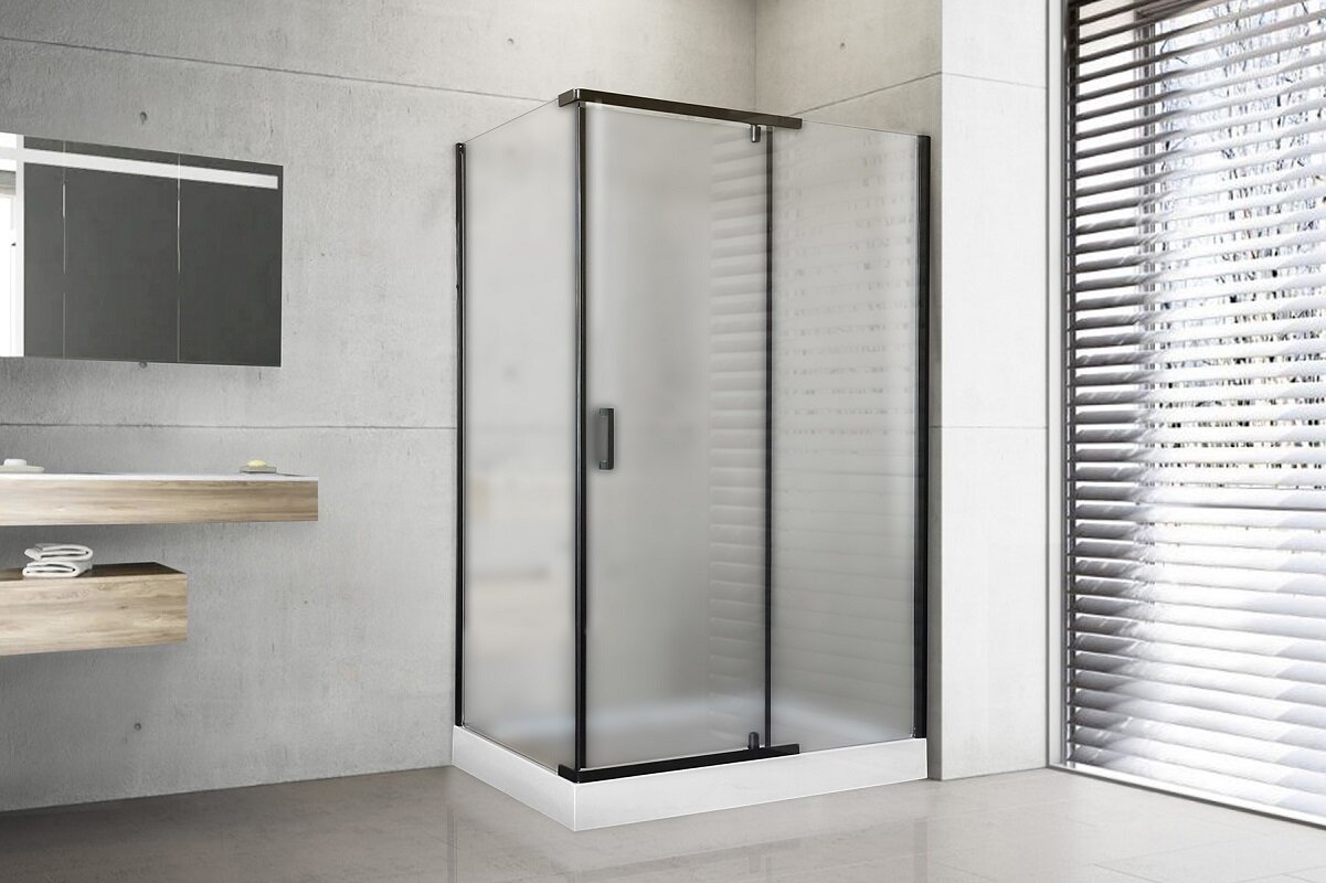 Изображение товара Душевой уголок Royal Bath HPV 140x90 см с матовым стеклом и черным профилем