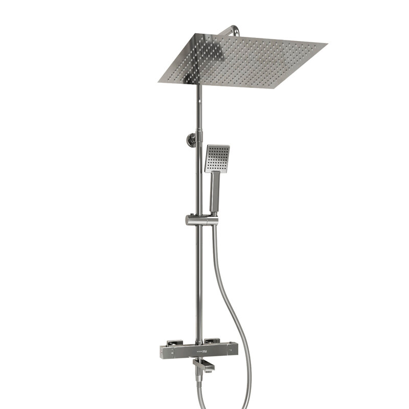 Изображение товара Душевая система WasserKRAFT с термостатом хром 40х40 см adjustable height
