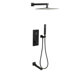 Изображение товара Душевая система ALMAes Ebro TVZ-8801, термостатическая, 3 потребителя, с изливом, цвет черный матовый