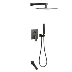 Изображение товара Душевая система ALMAes Eden TVZ-0817, термостатическая, 3 потребителя, с изливом, цвет черный матовый