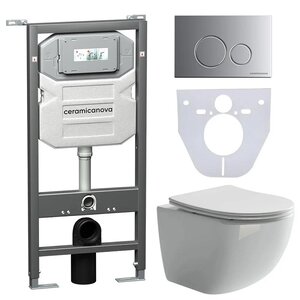 Изображение товара Комплект инсталляции и подвесной унитаз Rimless Ceramicanova Envision CN3009