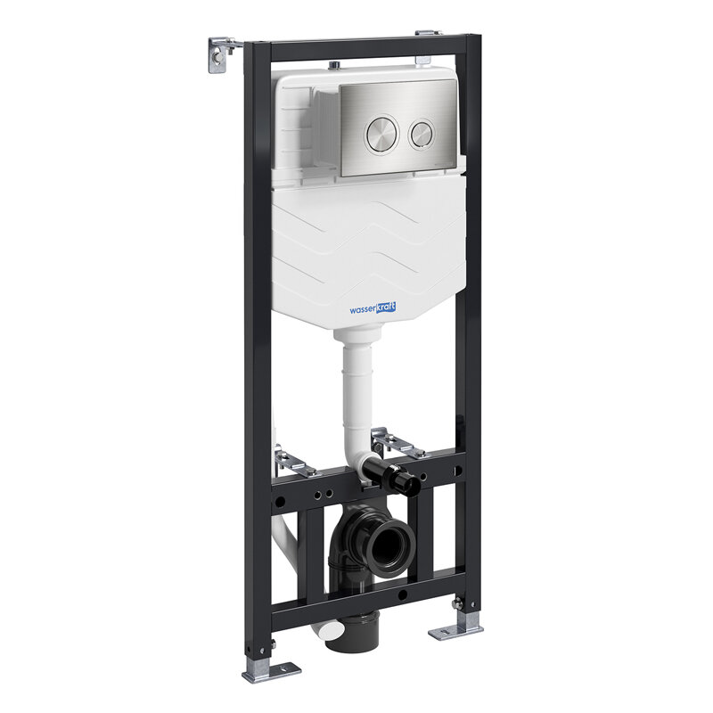 Изображение товара Инсталляция WasserKraft Aller 10 10TLT.010.ME.BN01, для унитазов, с механической кнопкой смыва цвет - никель