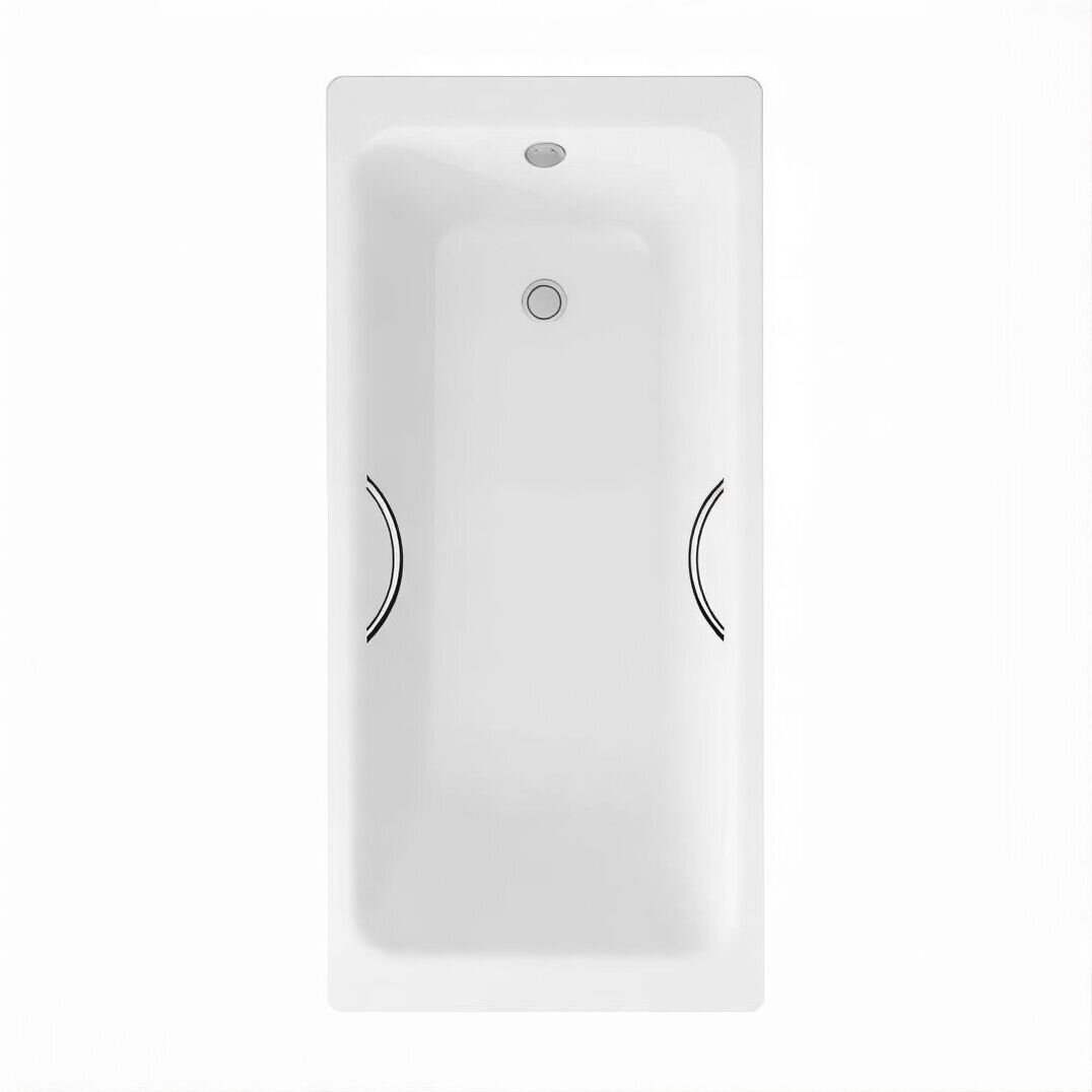 Изображение товара Ванна чугунная Delice Parallel DLR220506R, 180 х 80 см, без покрытия, с ручками хром, цвет белый