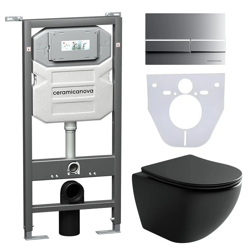 Изображение товара Сет 4 в 1: инсталляция Ceramicanova с подвесным унитазом Metropol