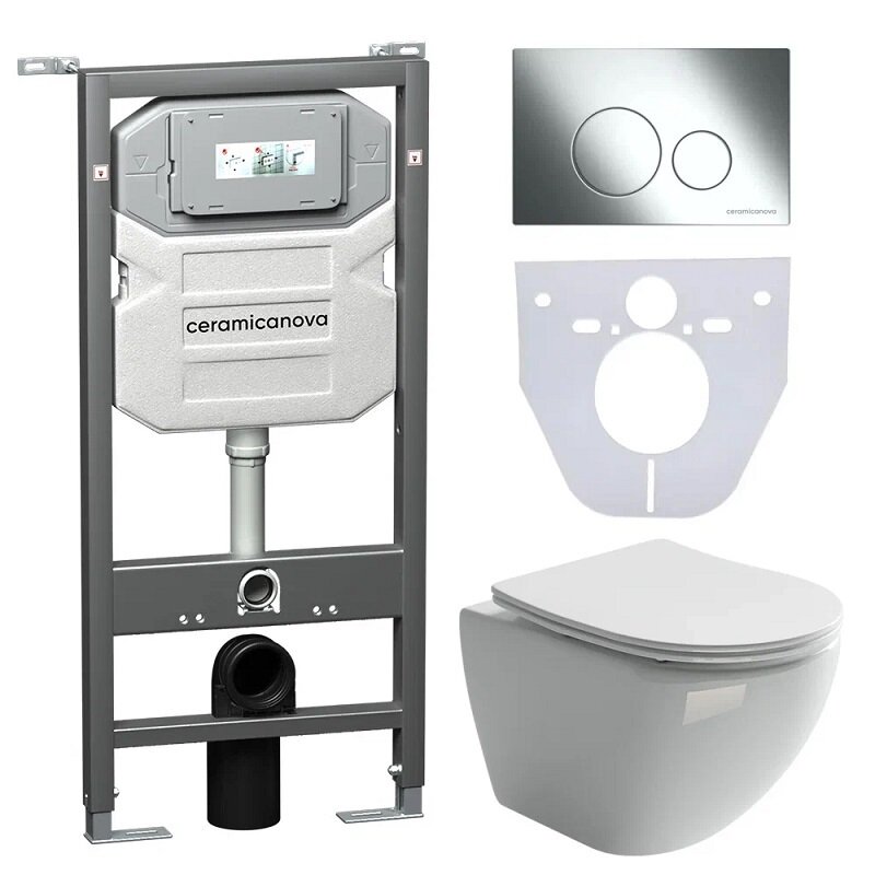 Изображение товара Комплект инсталляции для унитаза Ceramicanova Envision с подвесным унитазом Rimless