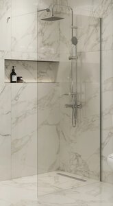 Изображение товара Душевая стенка Artemis Akabe 100 см, стекло прозрачное, профиль хром, 6.940.006.0570.100.10.88