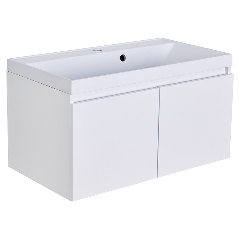 Изображение товара Подвесная тумба с раковиной Orange Квадро 60 см белая для ванной комнаты