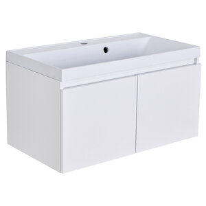 Изображение товара Тумба с раковиной Orange Квадро, подвесная, белая, Smart Pack, KV-60TUW+Racl