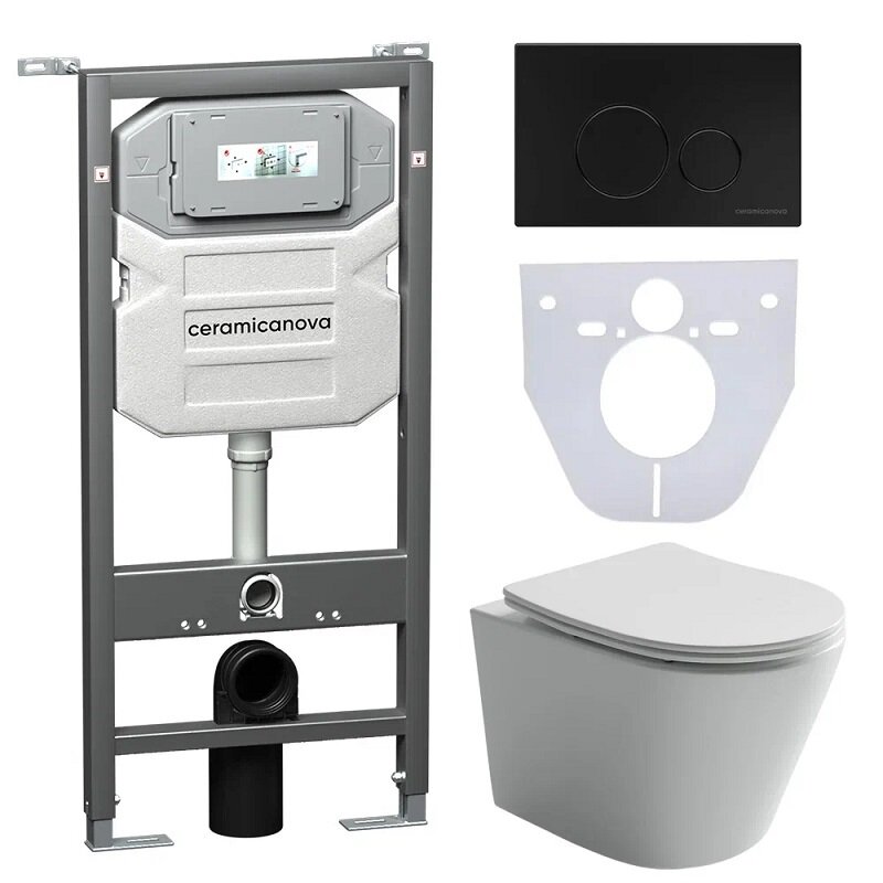 Изображение товара Сет 4 в 1 Ceramicanova Envision с подвесным унитазом Balearica Rimless
