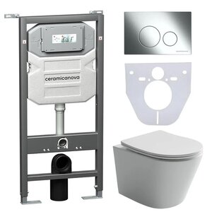 Изображение товара Сет 4 в 1: инсталляция Ceramicanova Envision и унитаз Balearica CN6000