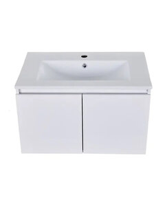 Изображение товара Тумба с раковиной Orange Квадро, подвесная, белая, Smart Pack, KV-80TUW+Ra