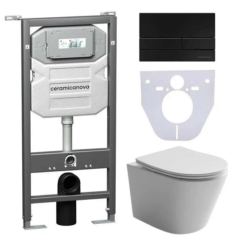 Изображение товара Подвесной унитаз Ceramica Nova Envision Balearica CN6000 Rimless CN6000 Black Matt