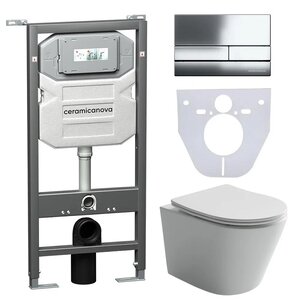 Изображение товара Комплект инсталляции и подвесной унитаз Ceramicanova Envision 4 в 1 Rimless