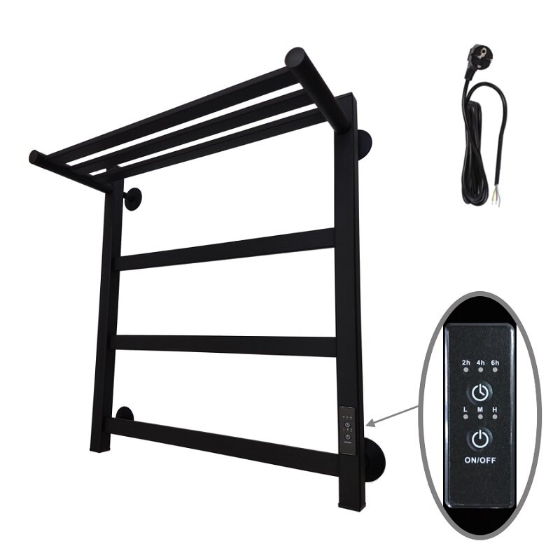 Изображение товара Электрический полотенцесушитель Маргроид Вид 81-10 с полкой 50x60 см черный матовый