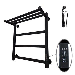 Изображение товара Полотенцесушитель электрический Маргроид Вид 81-10 профильный, с полкой, ширина 50 см, высота 60 см, подключение справа, черный матовый, 8110p-6050-1083-9005R