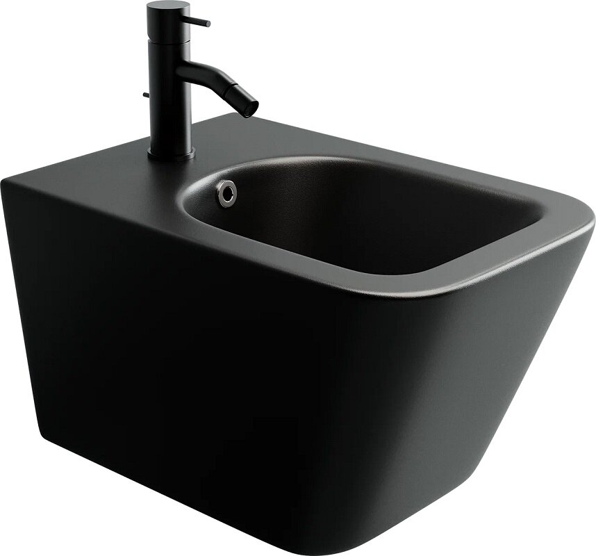 Изображение товара Подвесное биде Ceramica Nova Metric, черное матовое, 34.5x51 см, итальянское качество