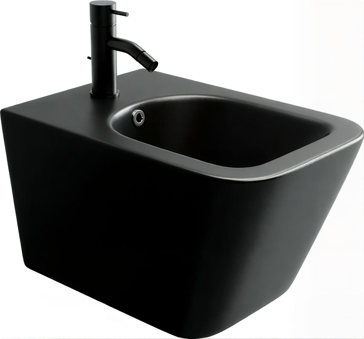 Изображение товара Биде подвесное Ceramicanova Metric, черный матовый, CN3008MB, сантехфарфор Изображение товара Биде подвесное Ceramicanova Metric, черный матовый, CN3008MB, сантехфарфор