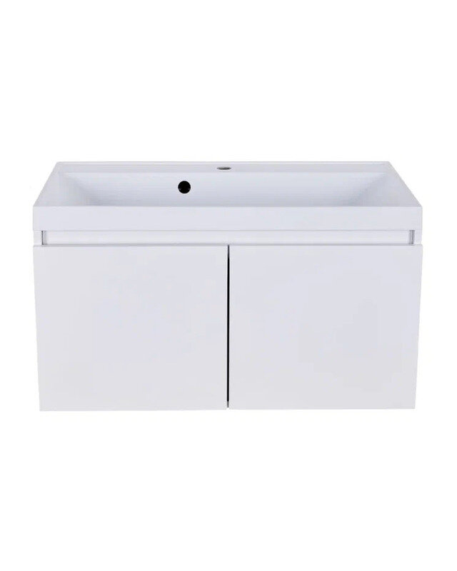 Изображение товара Подвесная тумба с раковиной Orange Квадро, белая, ЛДСП, искусственный камень