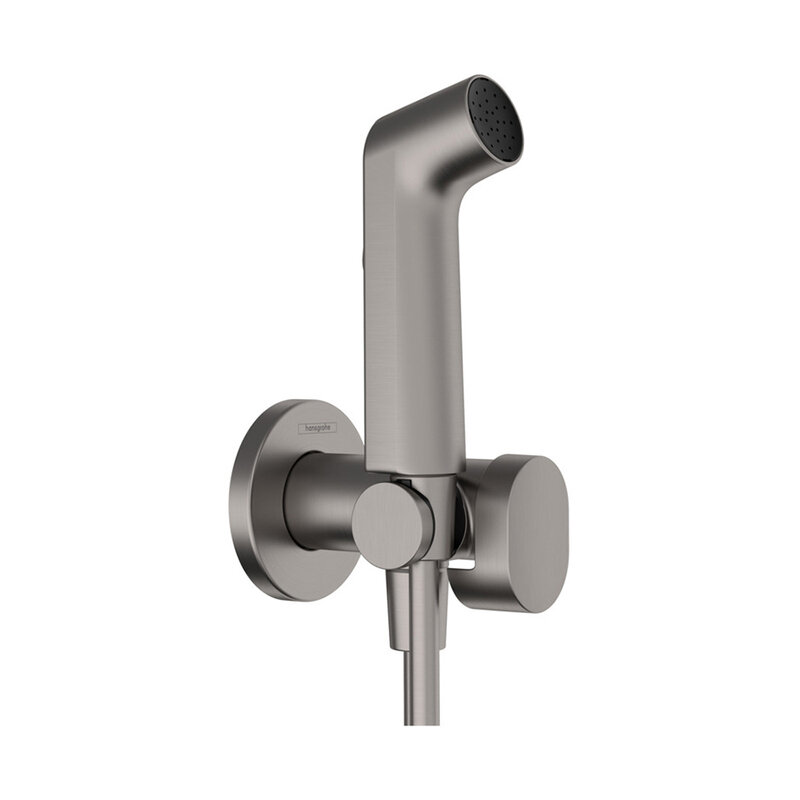 Изображение товара Гигиенический душ Hansgrohe Bidette S 1jet, 29232340, со смесителем, шлифованный черный хром