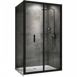 Изображение товара Душевой уголок Abber Sonnenstrand AG07090B-S75B, 90 х 75 см, стекло прозрачное, профиль черный матовый