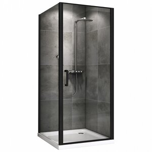 Изображение товара Душевой уголок Abber Sonnenstrand 90x80 см черный стекло прозрачное Германия