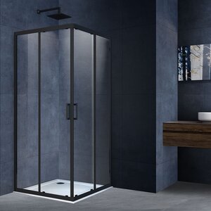 Изображение товара Душевой уголок Vincea Alpha, 90 x 90 x 190 см, квадратный, стекло прозрачное, профиль черный, VSS-3AL900CLB