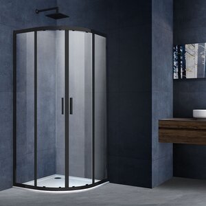 Изображение товара Душевой уголок Vincea Alpha, 90 x 90 x 190 см, четверть круга, стекло прозрачное, профиль черный, VSQ-3AL900CLB