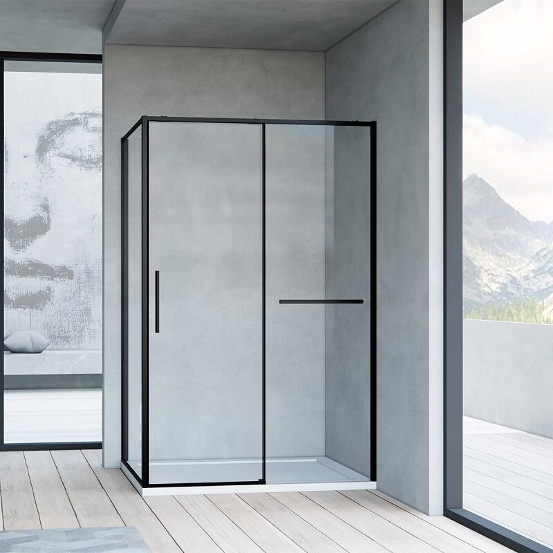 Изображение товара Душевой уголок Vincea Slim Soft 100x80 см прямоугольный стекло прозрачное черный профиль