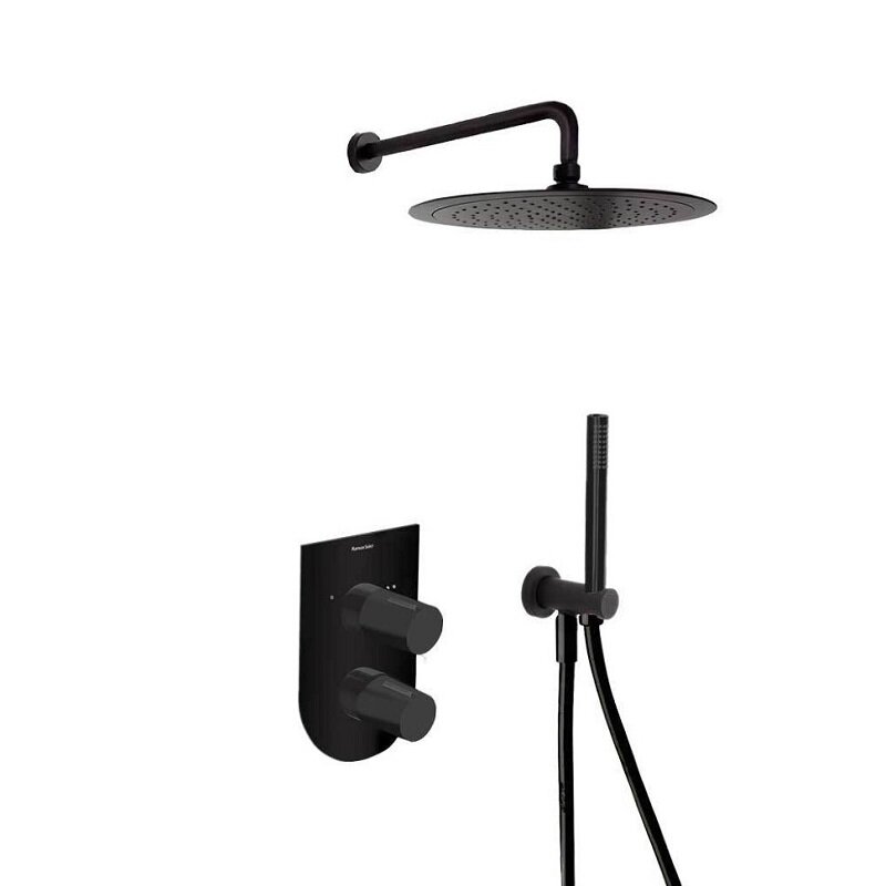 Изображение товара Душевая система Ramonsoler Tzar K3415021NM с черным матовым покрытием и термостатом Изображение товара Душевая система Ramonsoler Tzar K3415021NM с черным матовым покрытием и термостатом