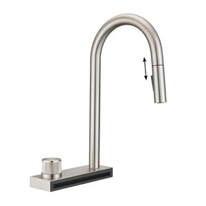 Изображение товара Смеситель для кухни Milacio Ultra MCU.556.SS с вытяжной лейкой и каскадным душем, цвет сталь нержавеющая