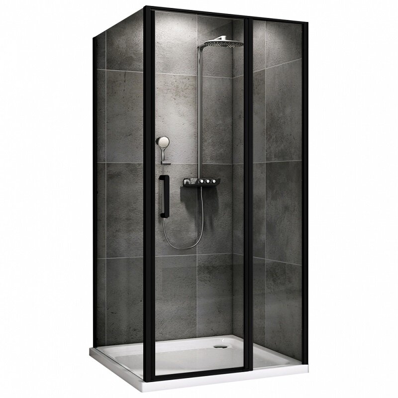 Изображение товара Душевой уголок Abber Sonnenstrand AG04120BS-S100B, 120 х 100 см, стекло прозрачное, профиль черный матовый