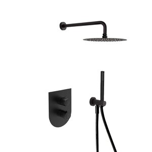 Изображение товара Душевая система Ramonsoler Tzar K3487011NM, с душевым гарнитуром, термостатическая, цвет черный матовый