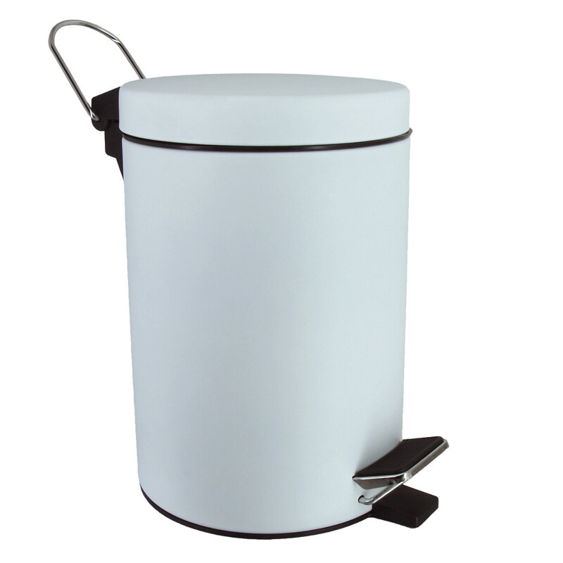 Изображение товара Корзина для мусора WasserKRAFT Серия К, с педалью, 3 л, белая матовая, K-633W