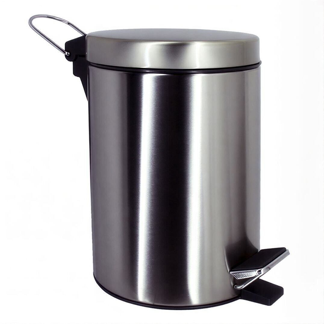 Изображение товара Корзина для мусора WasserKRAFT Серия К, с педалью, 3 л, никель, K-633N Изображение товара Корзина для мусора WasserKRAFT Серия К, с педалью, 3 л, никель, K-633N
